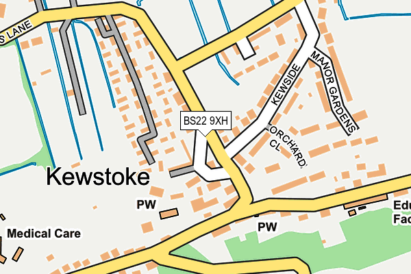 BS22 9XH map - OS OpenMap – Local (Ordnance Survey)