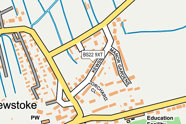 BS22 9XT map - OS OpenMap – Local (Ordnance Survey)