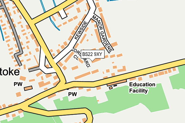 BS22 9XY map - OS OpenMap – Local (Ordnance Survey)