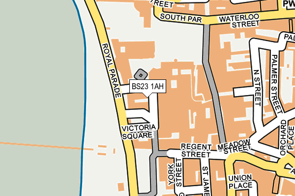 BS23 1AH map - OS OpenMap – Local (Ordnance Survey)