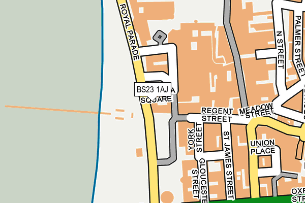 BS23 1AJ map - OS OpenMap – Local (Ordnance Survey)