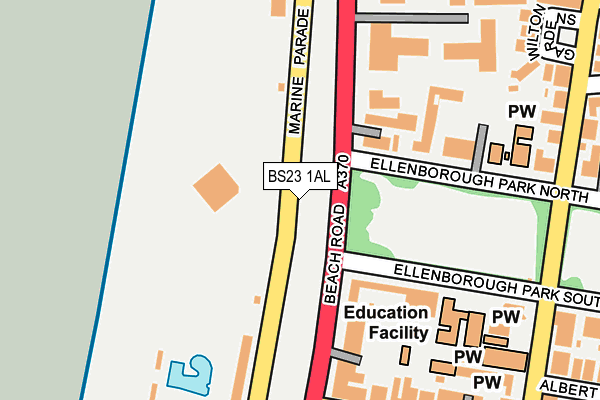 BS23 1AL map - OS OpenMap – Local (Ordnance Survey)