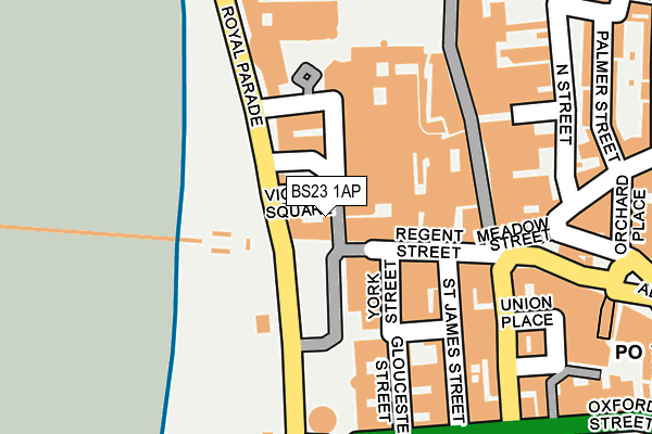 BS23 1AP map - OS OpenMap – Local (Ordnance Survey)