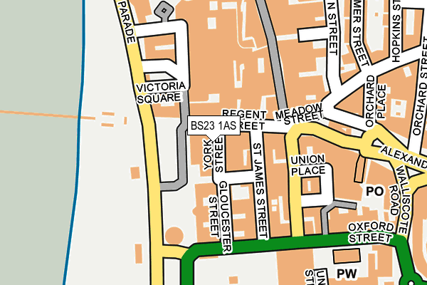 BS23 1AS map - OS OpenMap – Local (Ordnance Survey)