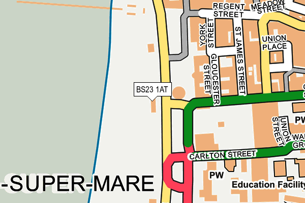 BS23 1AT map - OS OpenMap – Local (Ordnance Survey)