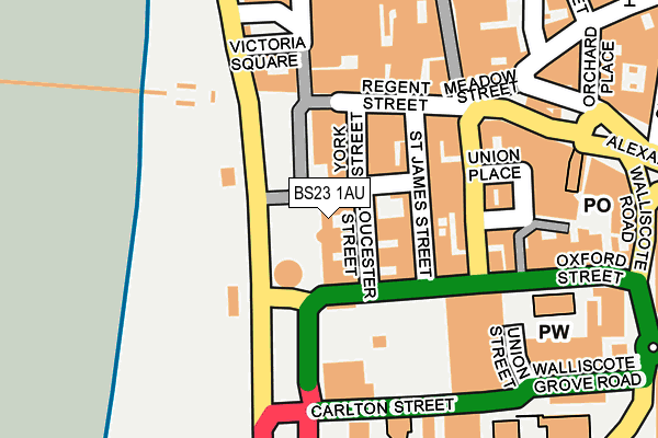 BS23 1AU map - OS OpenMap – Local (Ordnance Survey)