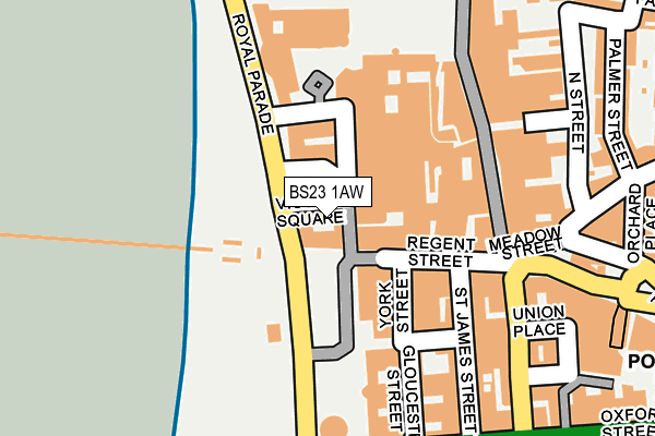 BS23 1AW map - OS OpenMap – Local (Ordnance Survey)
