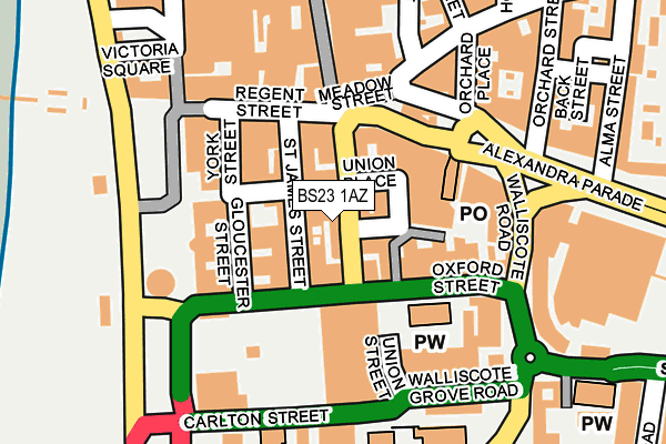 BS23 1AZ map - OS OpenMap – Local (Ordnance Survey)