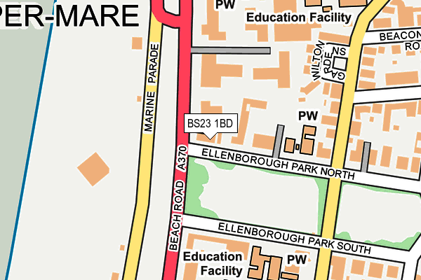 BS23 1BD map - OS OpenMap – Local (Ordnance Survey)