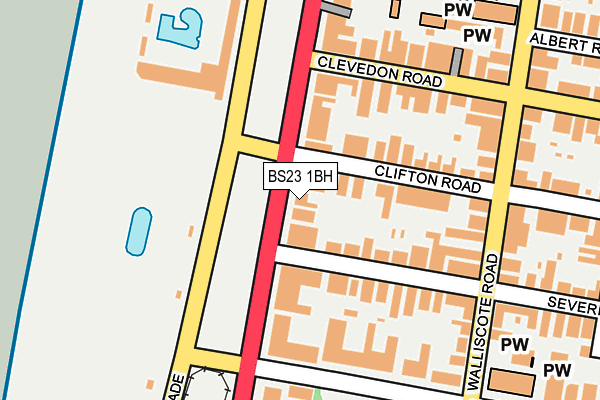 BS23 1BH map - OS OpenMap – Local (Ordnance Survey)