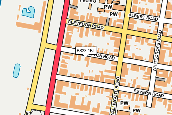 BS23 1BL map - OS OpenMap – Local (Ordnance Survey)