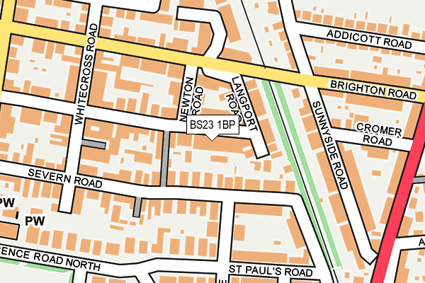 BS23 1BP map - OS OpenMap – Local (Ordnance Survey)