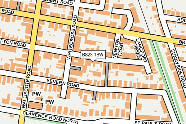 BS23 1BW map - OS OpenMap – Local (Ordnance Survey)