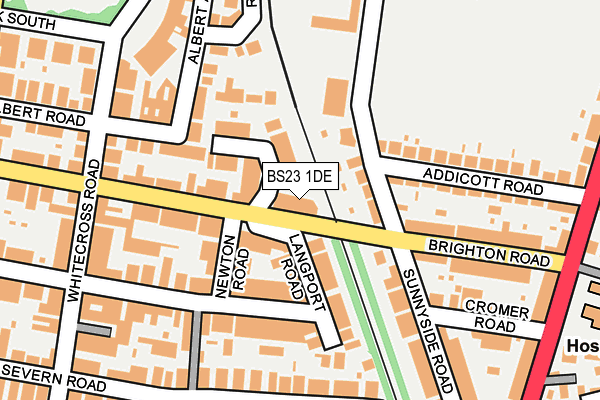 BS23 1DE map - OS OpenMap – Local (Ordnance Survey)