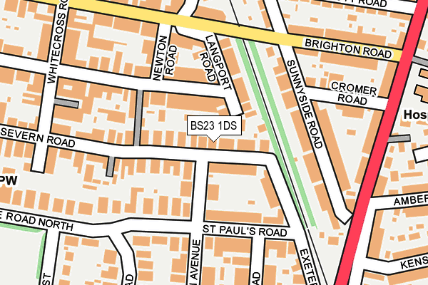 BS23 1DS map - OS OpenMap – Local (Ordnance Survey)
