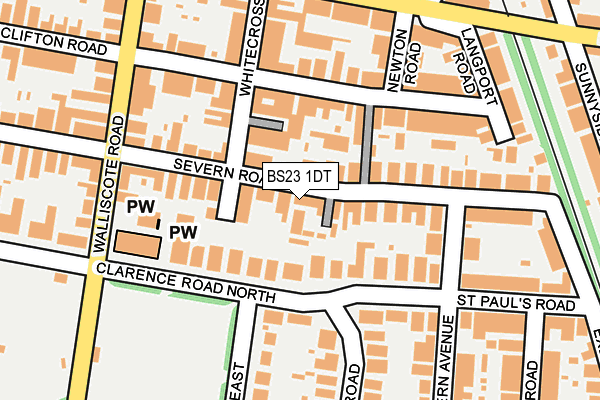 BS23 1DT map - OS OpenMap – Local (Ordnance Survey)