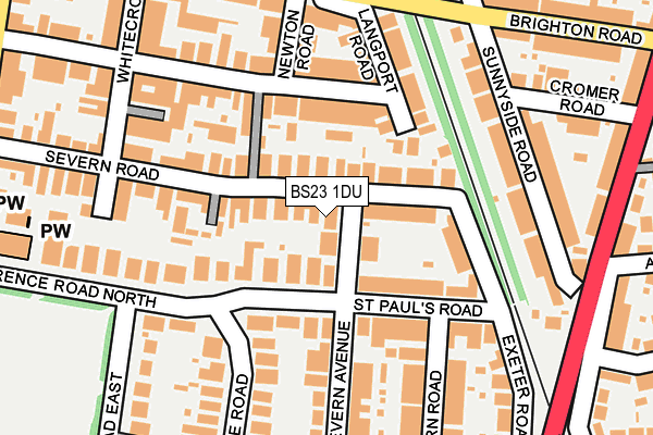 BS23 1DU map - OS OpenMap – Local (Ordnance Survey)