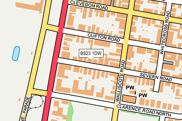 BS23 1DW map - OS OpenMap – Local (Ordnance Survey)