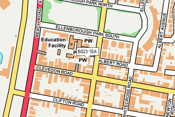 BS23 1EA map - OS OpenMap – Local (Ordnance Survey)