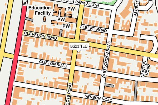 BS23 1ED map - OS OpenMap – Local (Ordnance Survey)