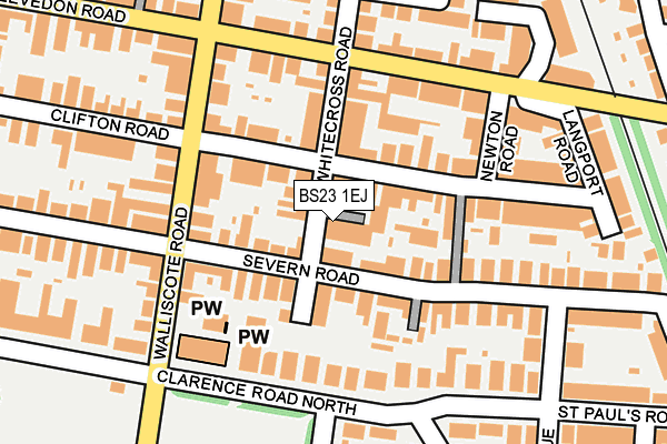 BS23 1EJ map - OS OpenMap – Local (Ordnance Survey)