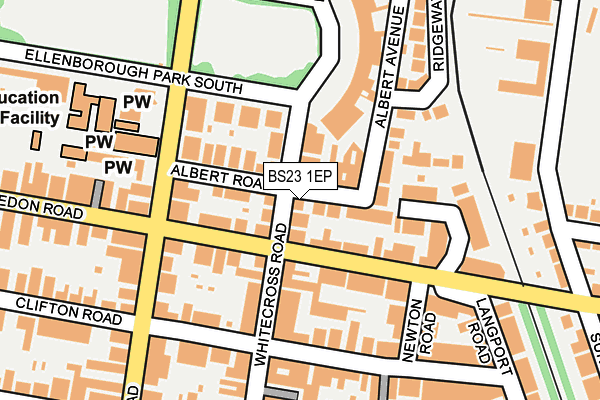 BS23 1EP map - OS OpenMap – Local (Ordnance Survey)