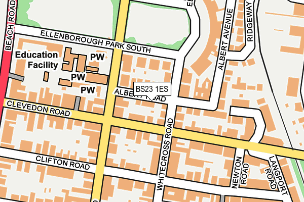 BS23 1ES map - OS OpenMap – Local (Ordnance Survey)