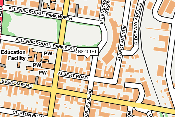 BS23 1ET map - OS OpenMap – Local (Ordnance Survey)