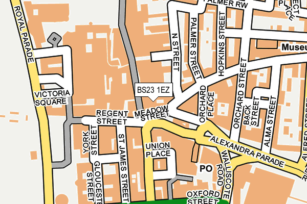 BS23 1EZ map - OS OpenMap – Local (Ordnance Survey)