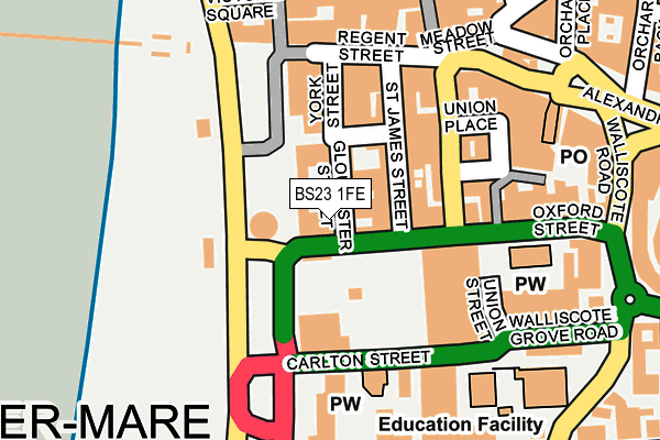 BS23 1FE map - OS OpenMap – Local (Ordnance Survey)