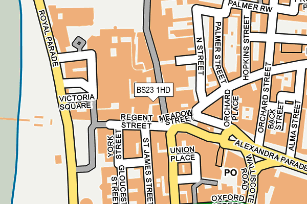 BS23 1HD map - OS OpenMap – Local (Ordnance Survey)
