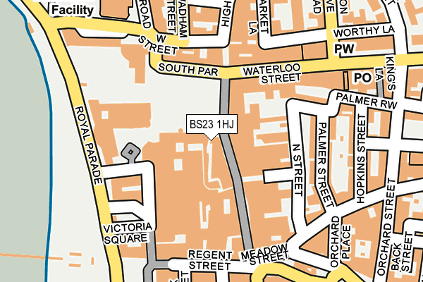 BS23 1HJ map - OS OpenMap – Local (Ordnance Survey)