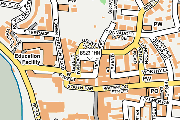 BS23 1HN map - OS OpenMap – Local (Ordnance Survey)