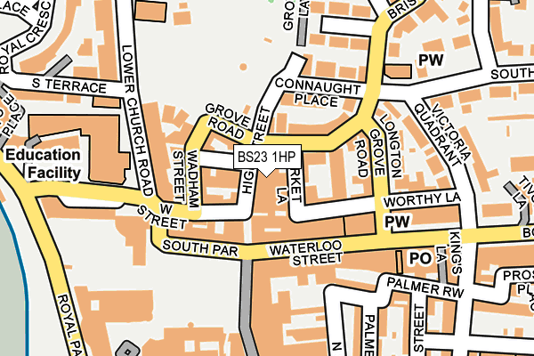 BS23 1HP map - OS OpenMap – Local (Ordnance Survey)