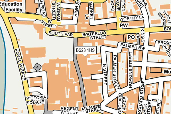 BS23 1HS map - OS OpenMap – Local (Ordnance Survey)