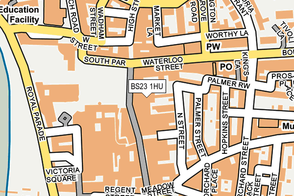BS23 1HU map - OS OpenMap – Local (Ordnance Survey)