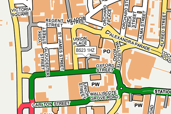 BS23 1HZ map - OS OpenMap – Local (Ordnance Survey)