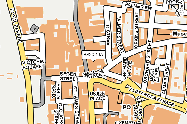 BS23 1JA map - OS OpenMap – Local (Ordnance Survey)