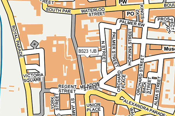 BS23 1JB map - OS OpenMap – Local (Ordnance Survey)