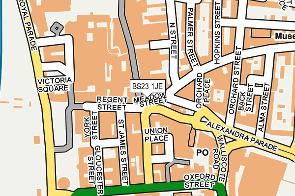 BS23 1JE map - OS OpenMap – Local (Ordnance Survey)