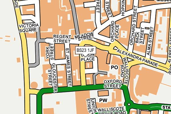 BS23 1JF map - OS OpenMap – Local (Ordnance Survey)