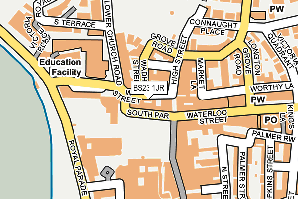 BS23 1JR map - OS OpenMap – Local (Ordnance Survey)