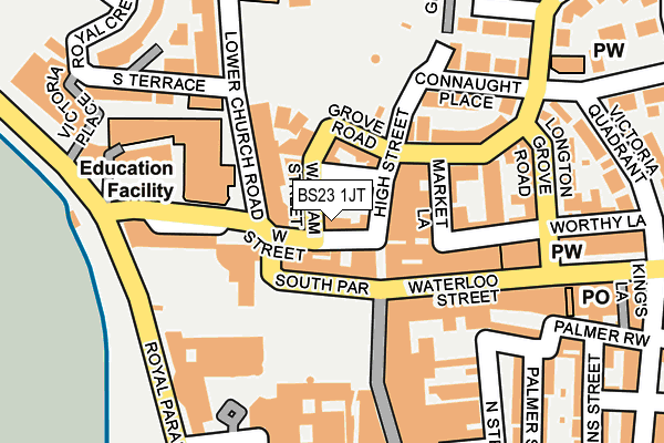 BS23 1JT map - OS OpenMap – Local (Ordnance Survey)