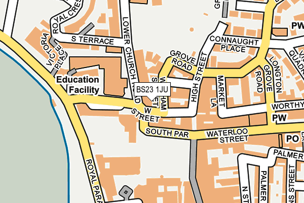 BS23 1JU map - OS OpenMap – Local (Ordnance Survey)