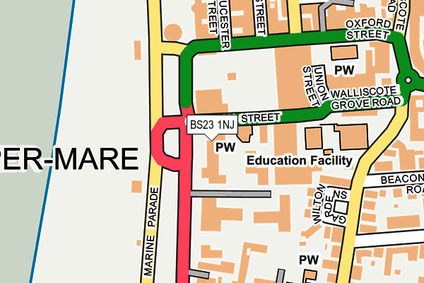 BS23 1NJ map - OS OpenMap – Local (Ordnance Survey)