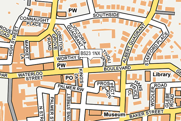 BS23 1NX map - OS OpenMap – Local (Ordnance Survey)