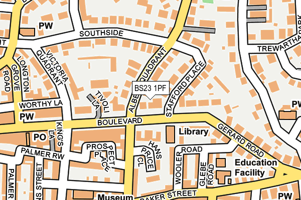 BS23 1PF map - OS OpenMap – Local (Ordnance Survey)