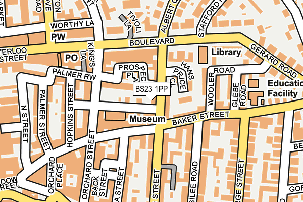 BS23 1PP map - OS OpenMap – Local (Ordnance Survey)