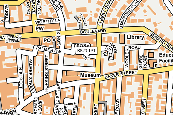 BS23 1PT map - OS OpenMap – Local (Ordnance Survey)