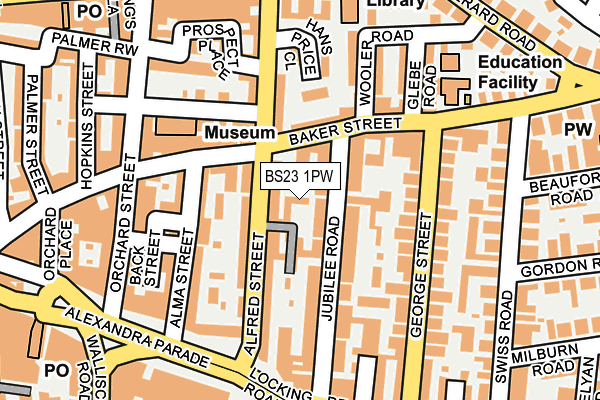 BS23 1PW map - OS OpenMap – Local (Ordnance Survey)